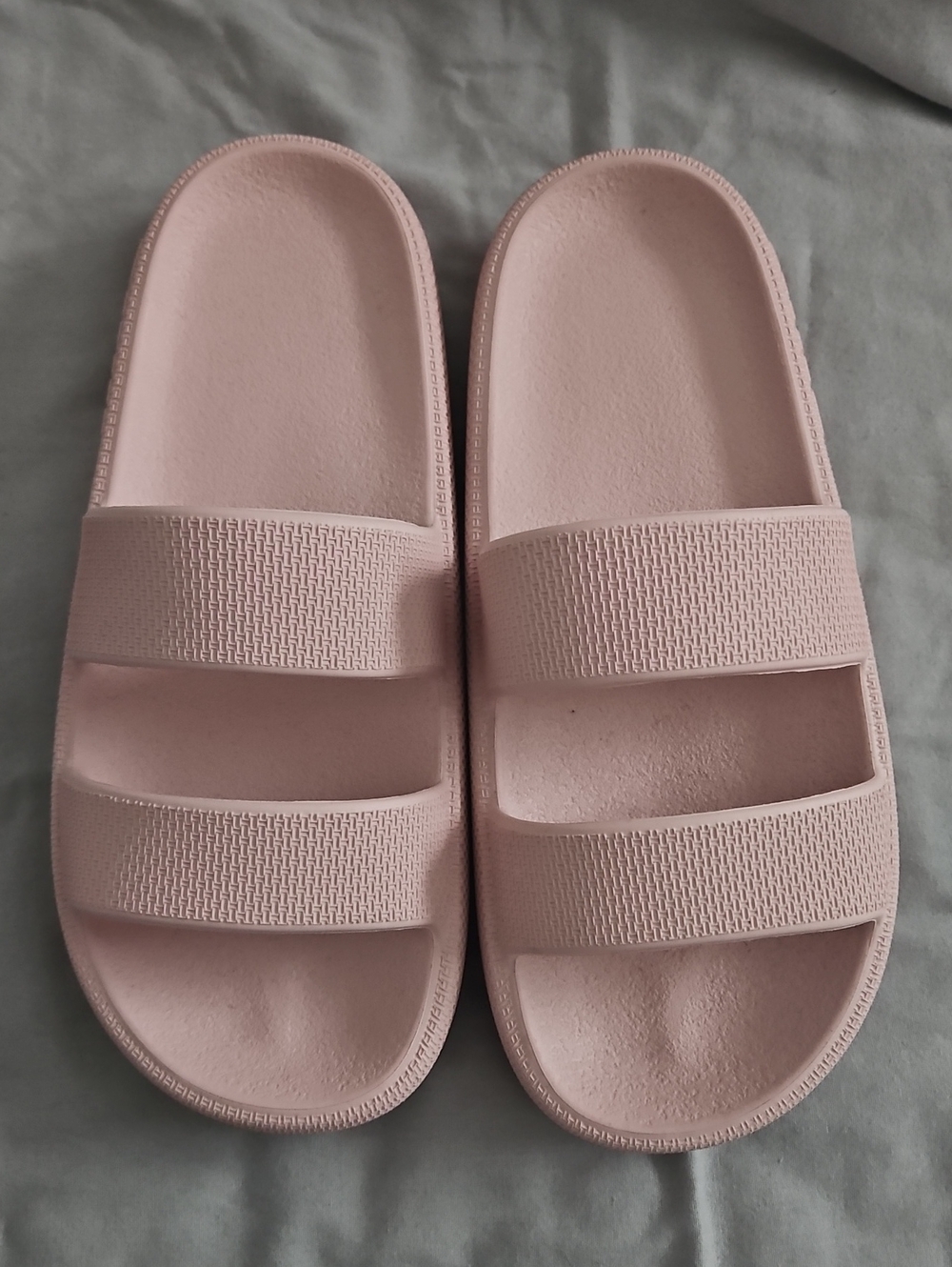 PINK Victoria's Secret Pale Pink Dual-Strap Slide Sandals